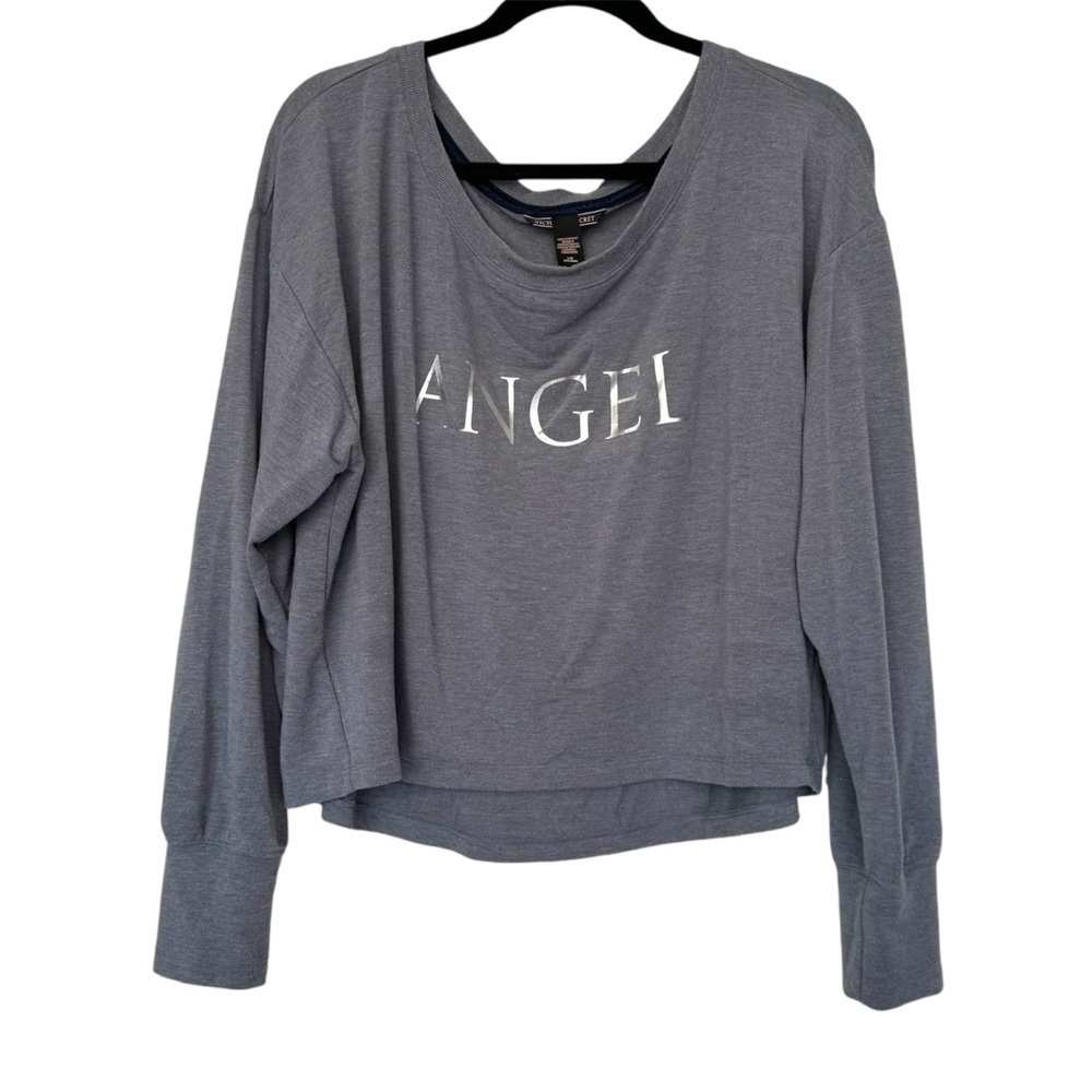 Victoria's Secret Angel Blue Gray Long Sleeve Pajama Top